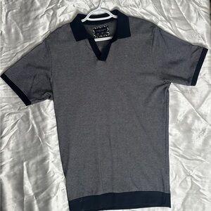 Denim & Flower Navy and White Polo Shirt